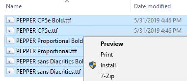 Install Fonts